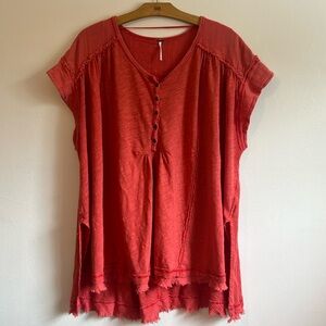 Free people Red Tunic Top
